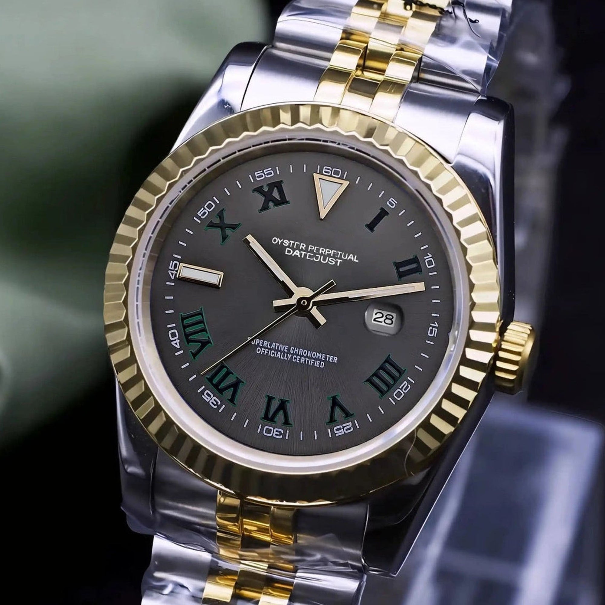 Two Tone Gold Silver Dial with Silver Band