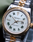 Two Tone Rose Gold White dial with Silver Band