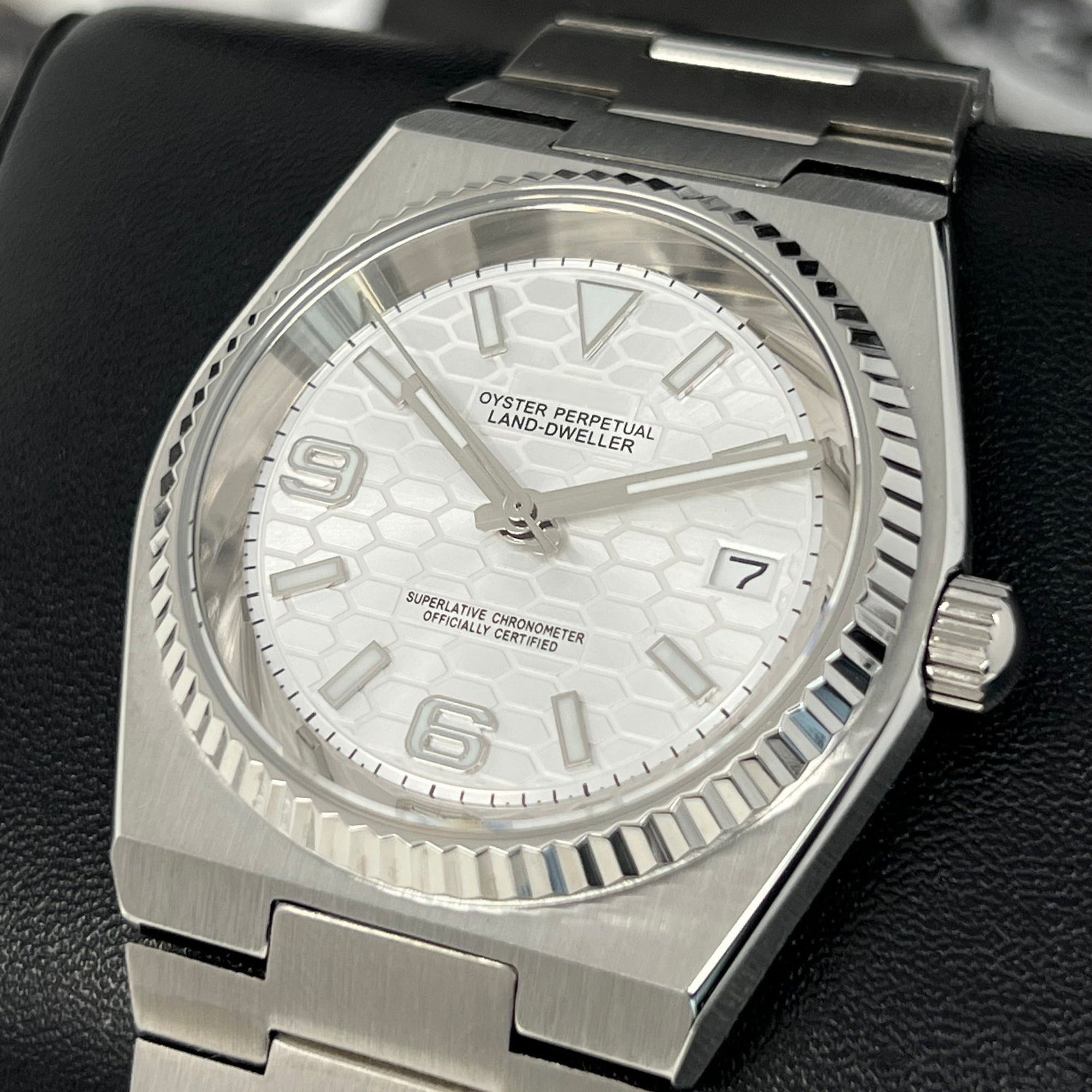 Custom Land Mod | Fresh White Dial | 40mm Stainless Steel | Automatic Custom Watch | The 69 | The PRX | The Oak | The Fondue