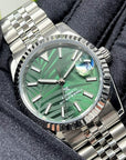 Custom Palm Green Datejust 36 / 39mm | Fluted Bezel | Stainless Steel Jub | Date | NH35 | Mod | Watch Mod | Custom Watch Mod