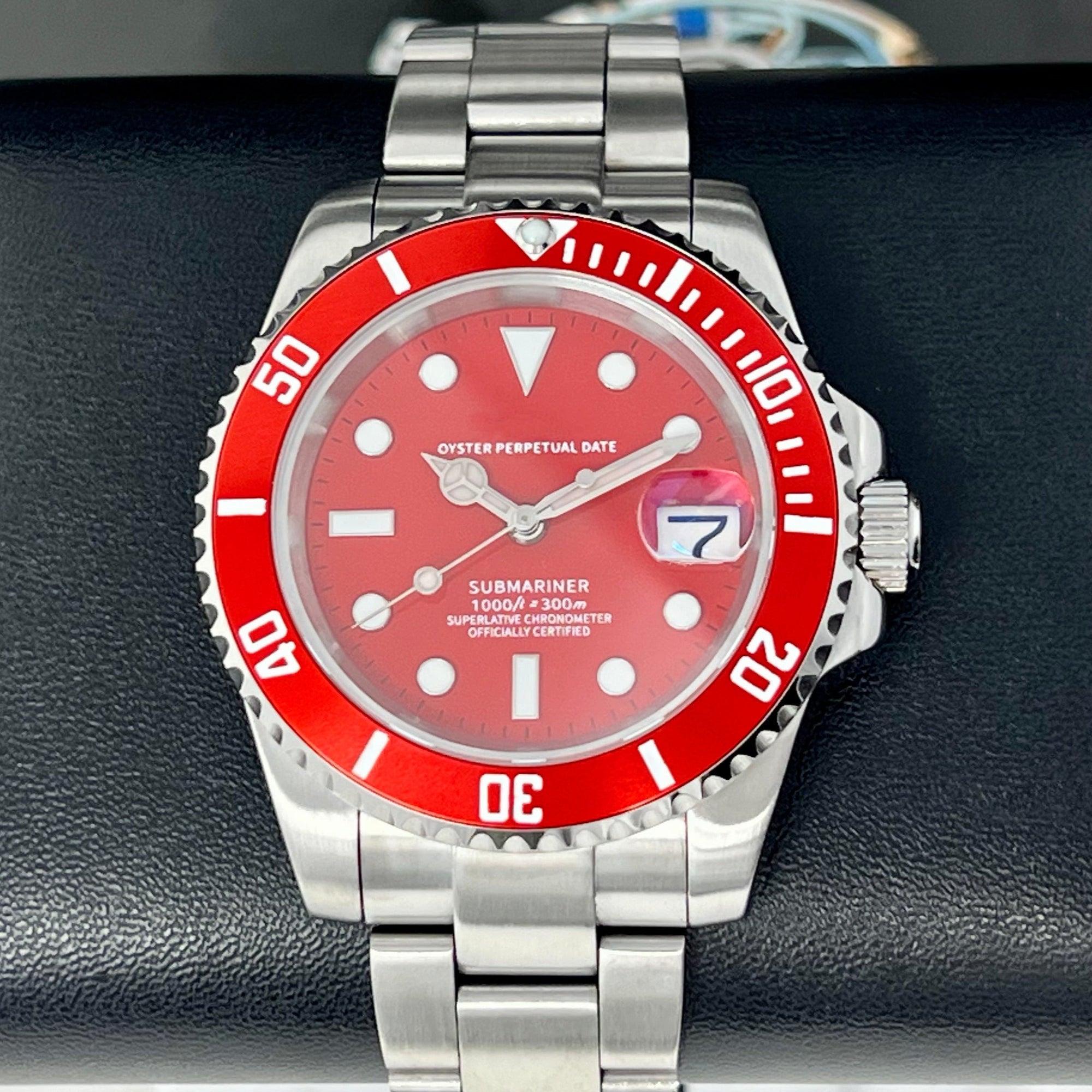 Custom Red Sub Watch | "Iron Man" | Sapphire Crystal | Red Bezel | Red Dial Watch Mod | NH35 Automatic
