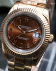 Rose Gold Arabic Brown Dail with Band