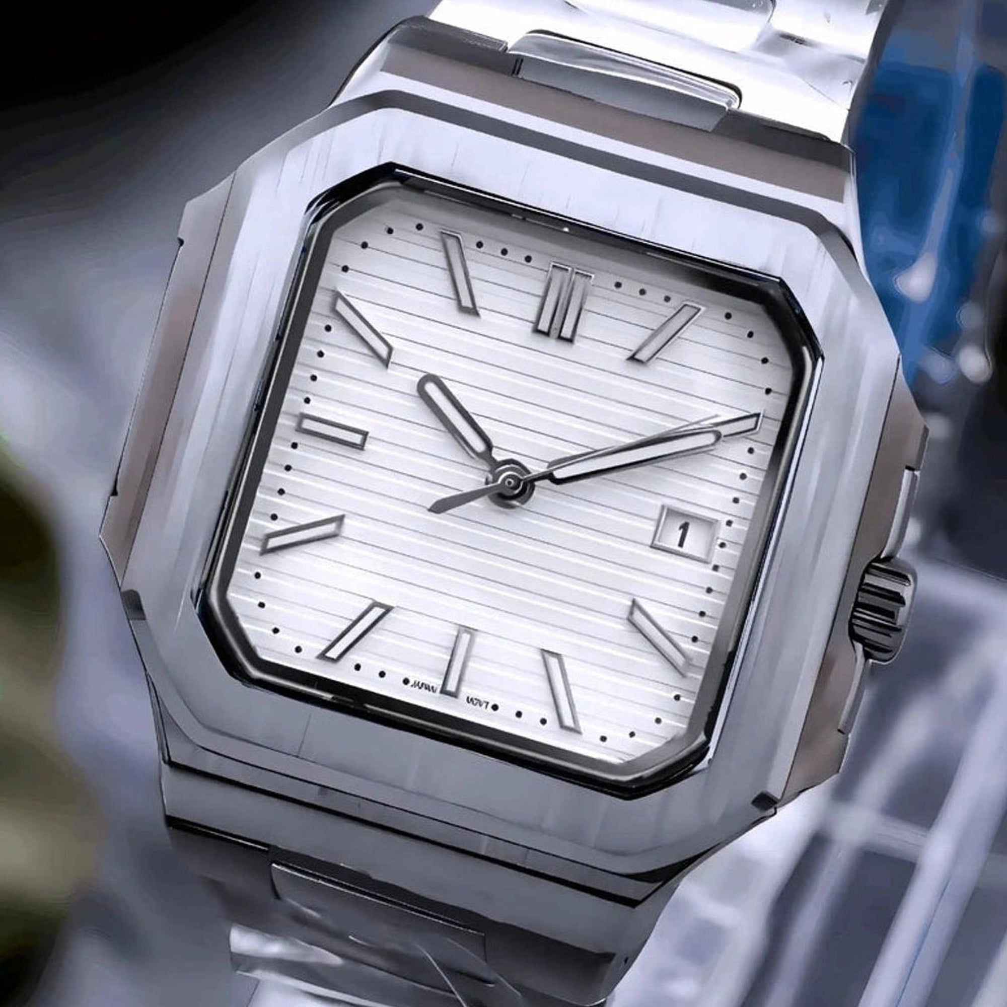 White dial with Silver Band