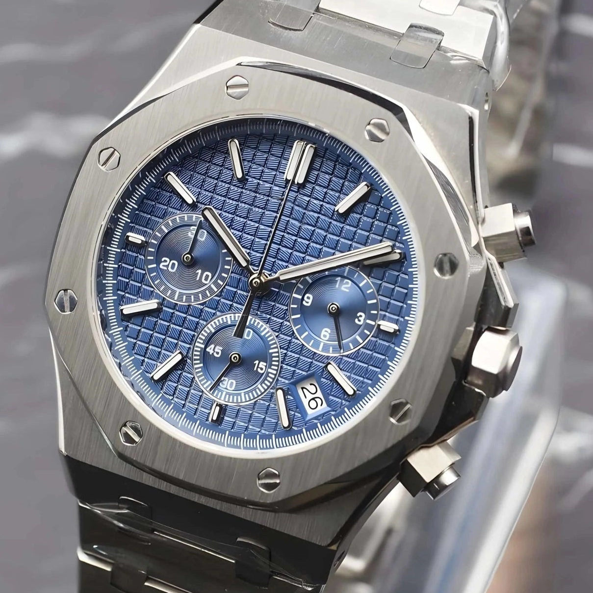 Seikoak Luxury Chronograph | Blue Stainless Steel | 42mm | Seiko Mod