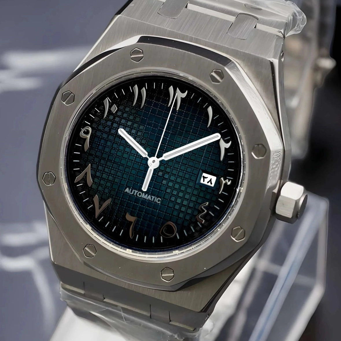 Dark Blue Dial with Silver Band