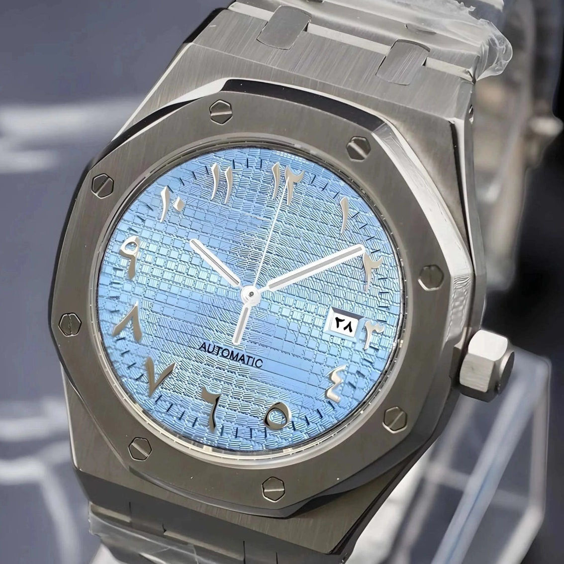 Ice Blue dial with SIlver band