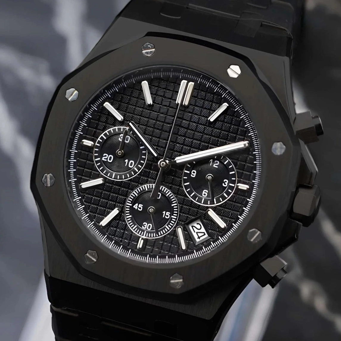 Black dial with black band