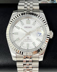 Silver Datejust40mm | Fluted Bezel | Jubilee | NH35 Automatic | Seiko Watch Mod | DJ40 | Fluted Bezel | Silver White Dial | Date Just