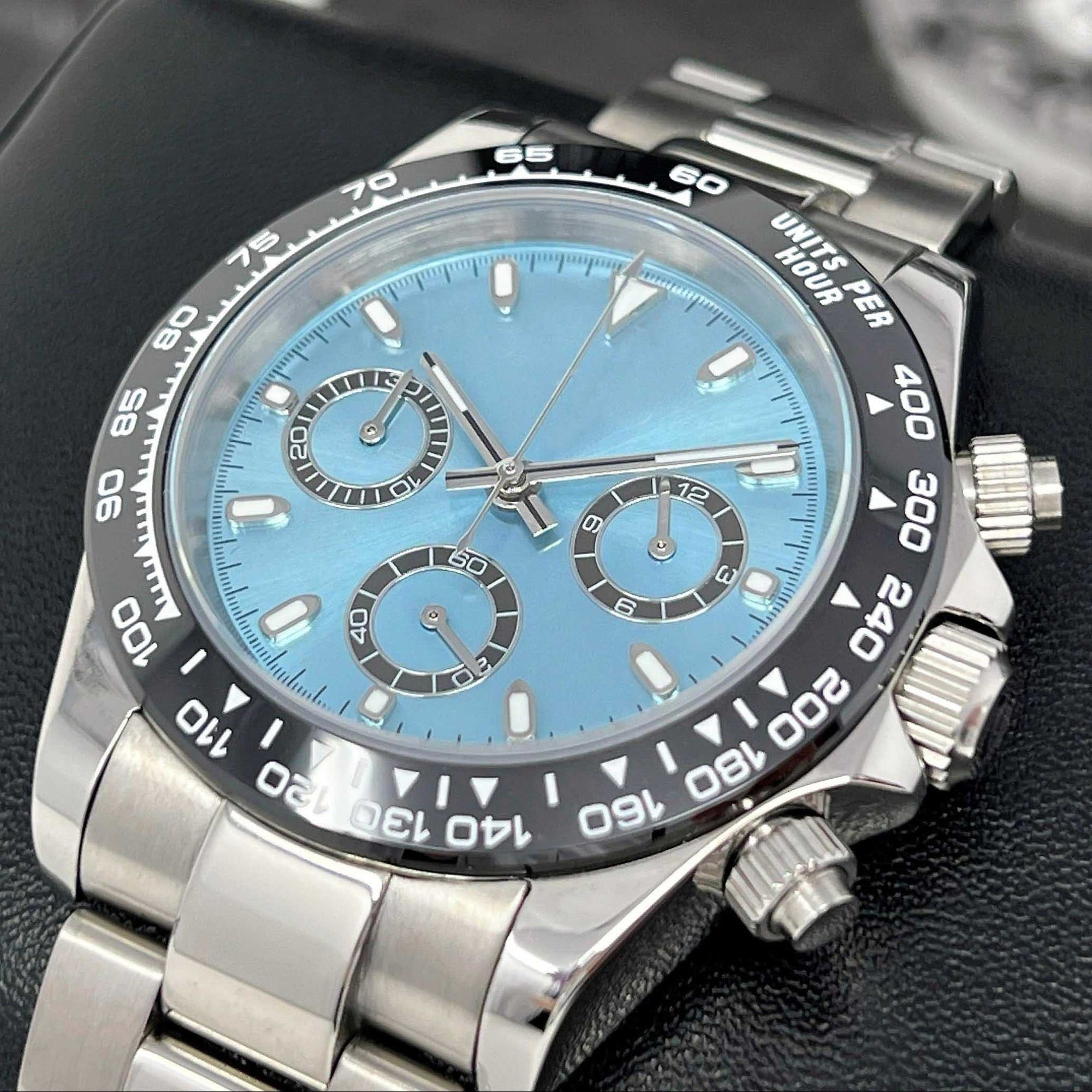 Custom Daytona 40mm - Rare Sky Blue | Stainless Steel | Mecaquartz Watch | Quartz Watch | Seikotona | Seikitona | Seiktona | John Mayer
