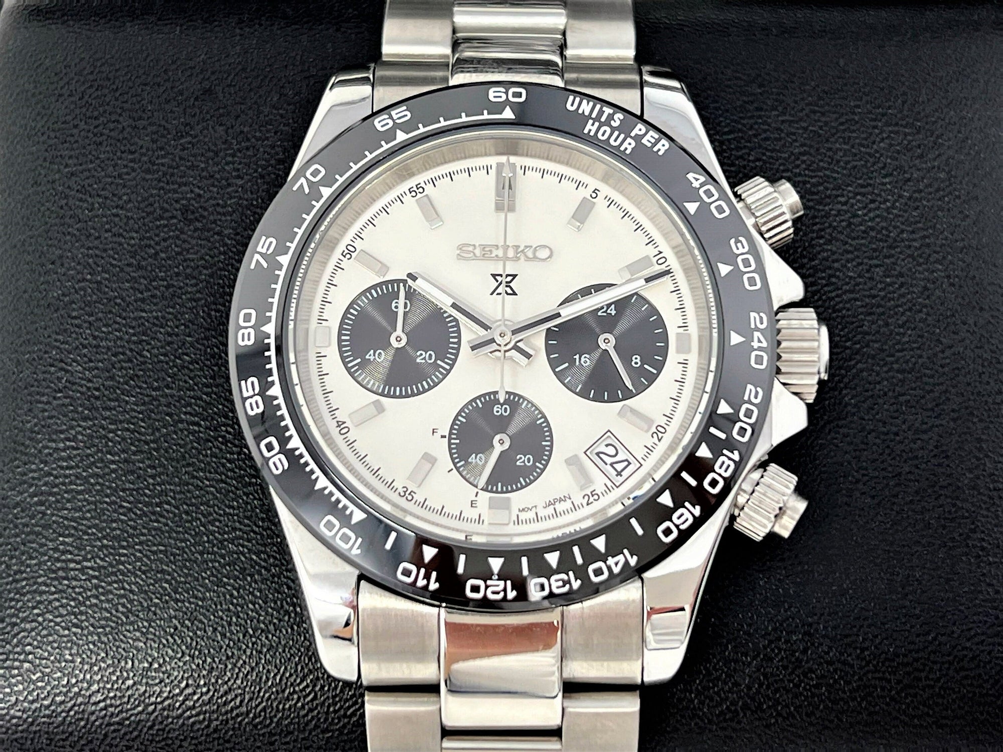 Seiko Daytona 40mm | Panda Dial | Stainless Steel | Seiktona Seikotona | Chronograph | Chrono | Stopwatch | Steel Sport Watch | VK63 Quartz