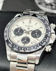 Seiko Daytona 40mm | Panda Dial | Stainless Steel | Seiktona Seikotona | Chronograph | Chrono | Stopwatch | Steel Sport Watch | VK63 Quartz