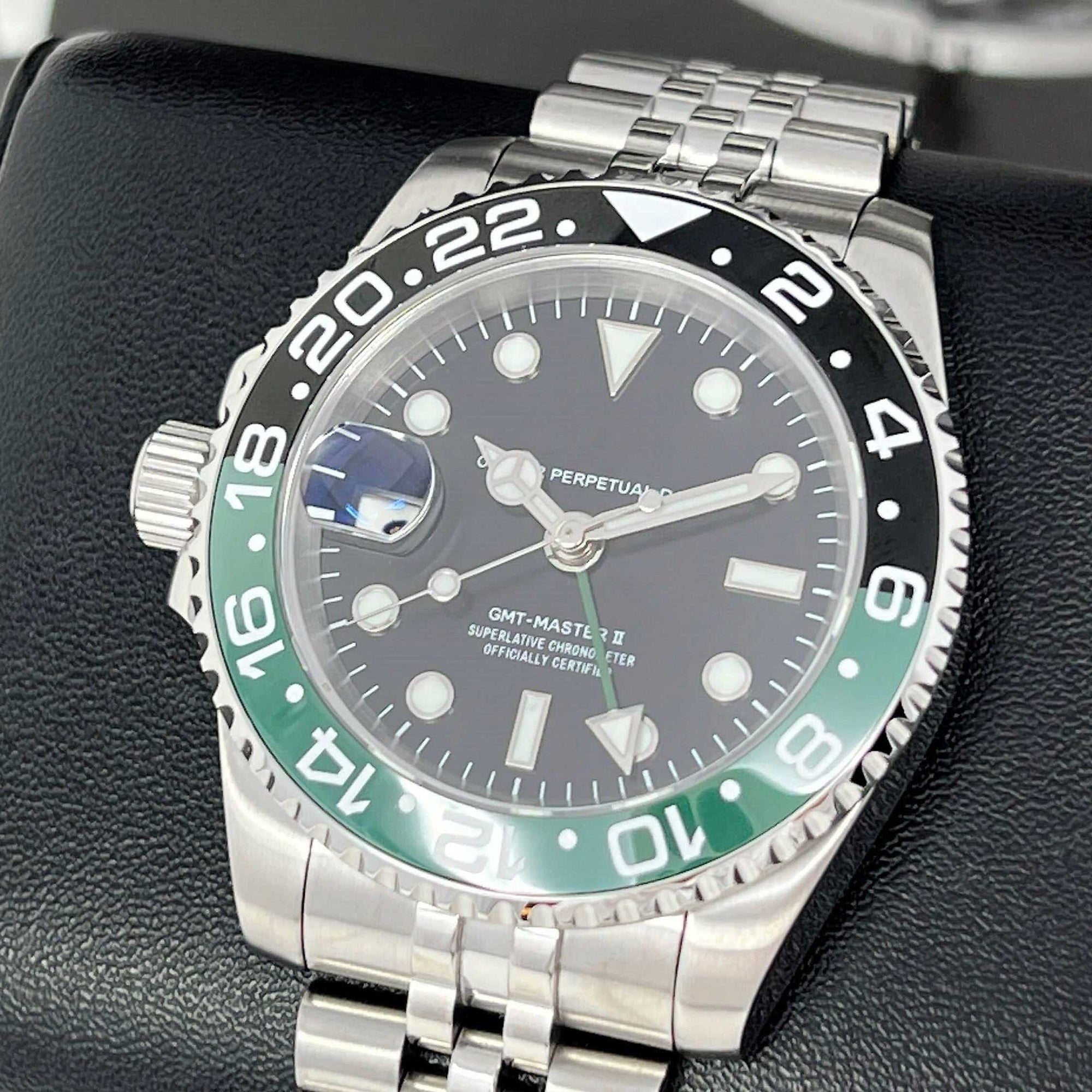 Sprite GMT 4 Hand - Left Hand - NH34 Automatic | Lefty | Master II | Riddler | Perpetual | Destro | South Paw | Jub Bracelet