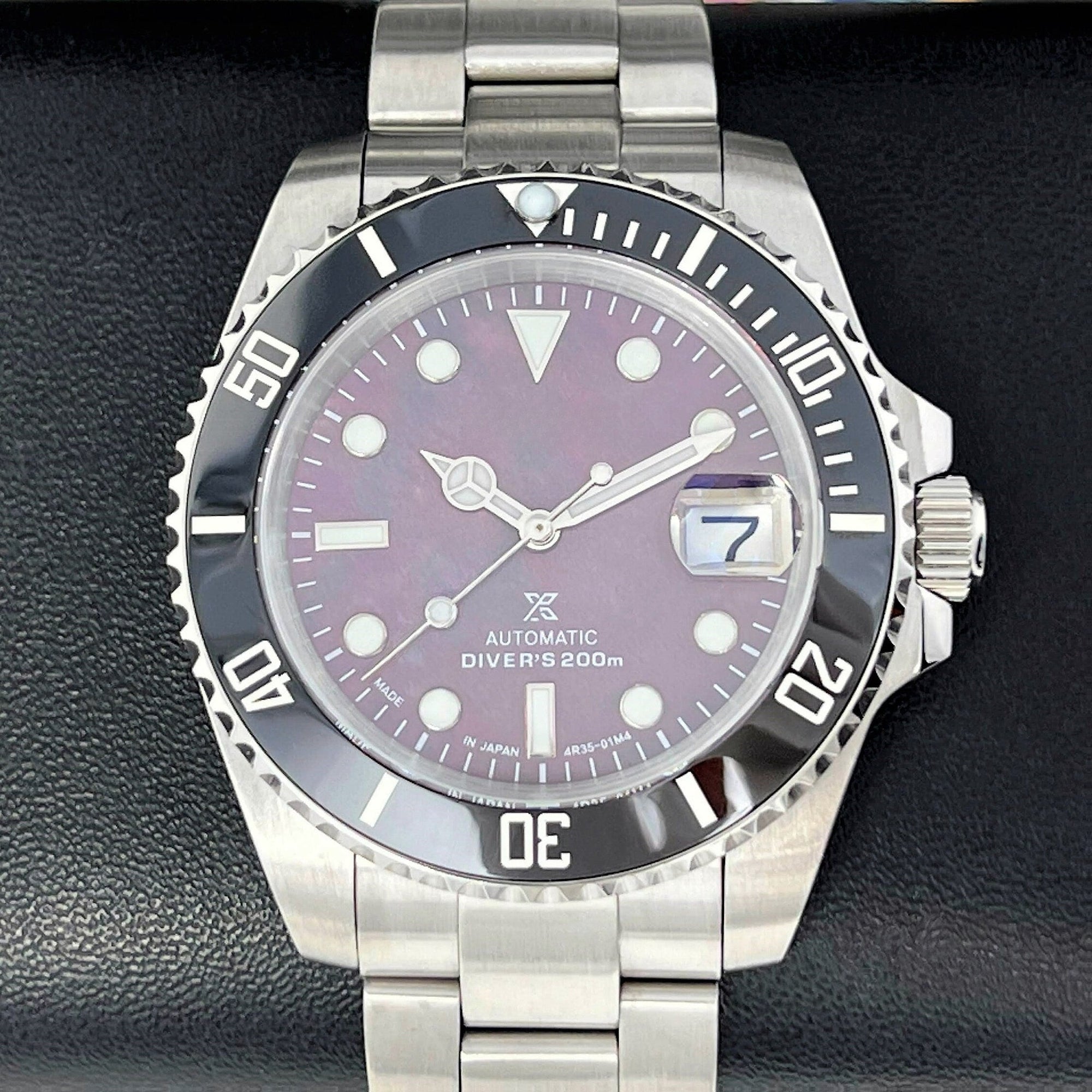 Iridescent Ocean Pearl Sub Custom Watch | Custom Mod | Purple | Mod | Watch Mod | Mother of Pearl MOP | Men's Watch | Sub