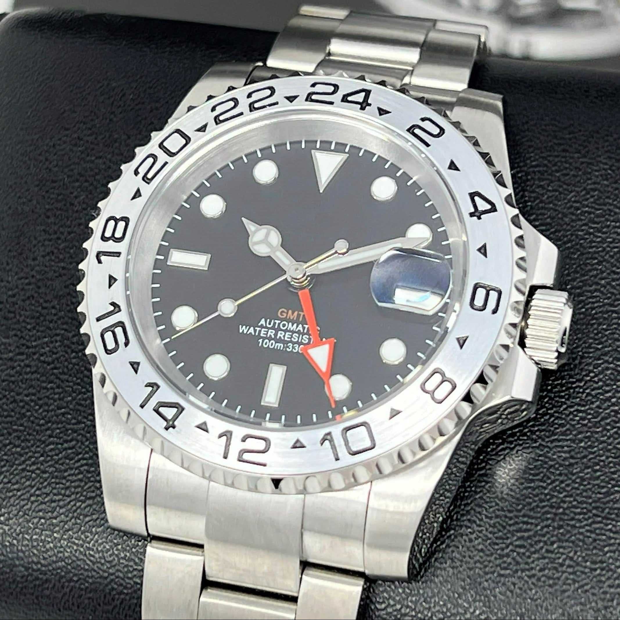 Custom Exp II GMT Watch | Black Orange NH34 | Automatic Seiko Mod