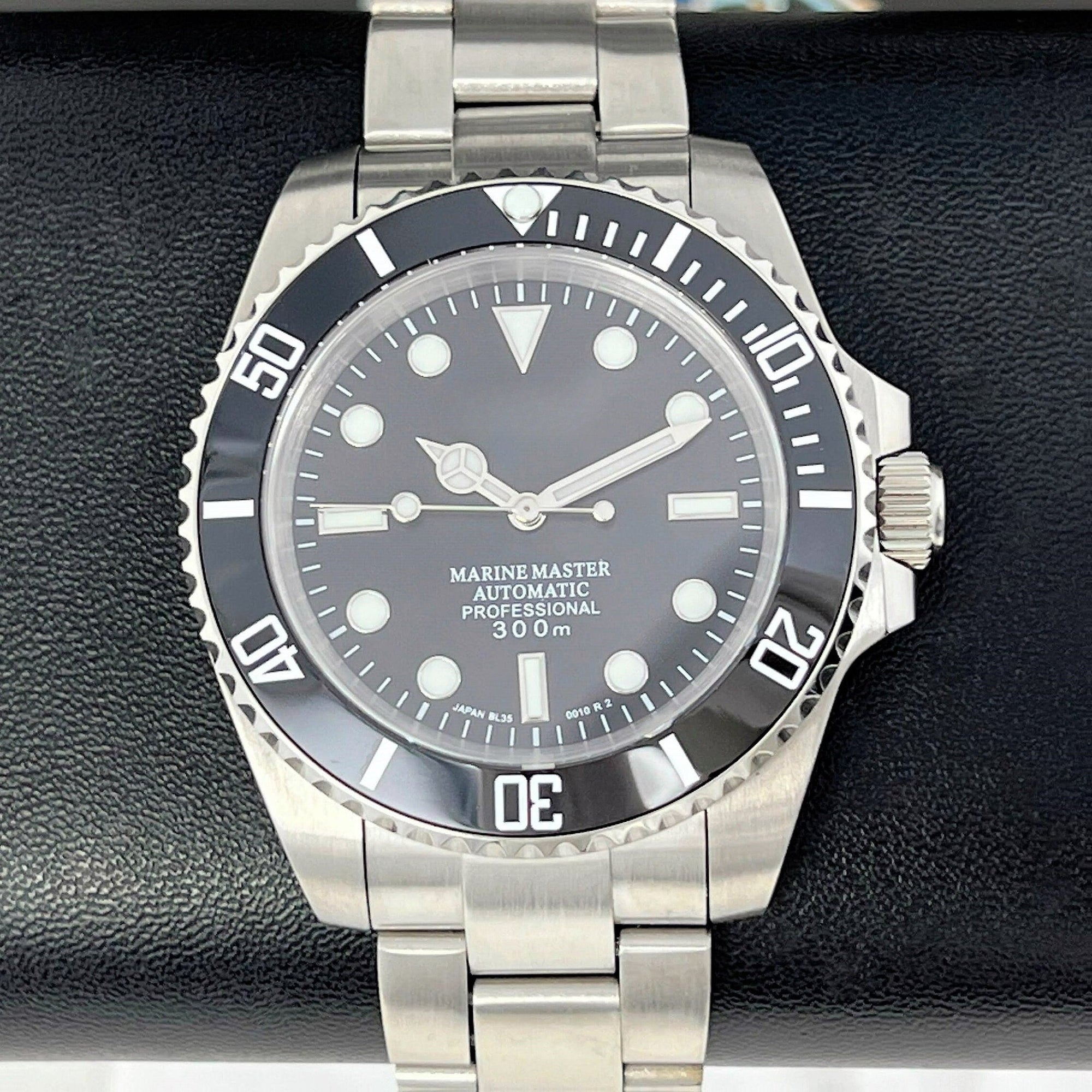 Custom Sub No Date Black | Stainless Steel | Sapphire Crystal | Oyst Steel Bracelet | Ceramic Bezel Mod | Watch Mod | Sub NH35