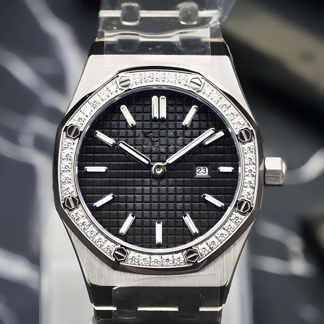 Seikoak ice black dial with silver band