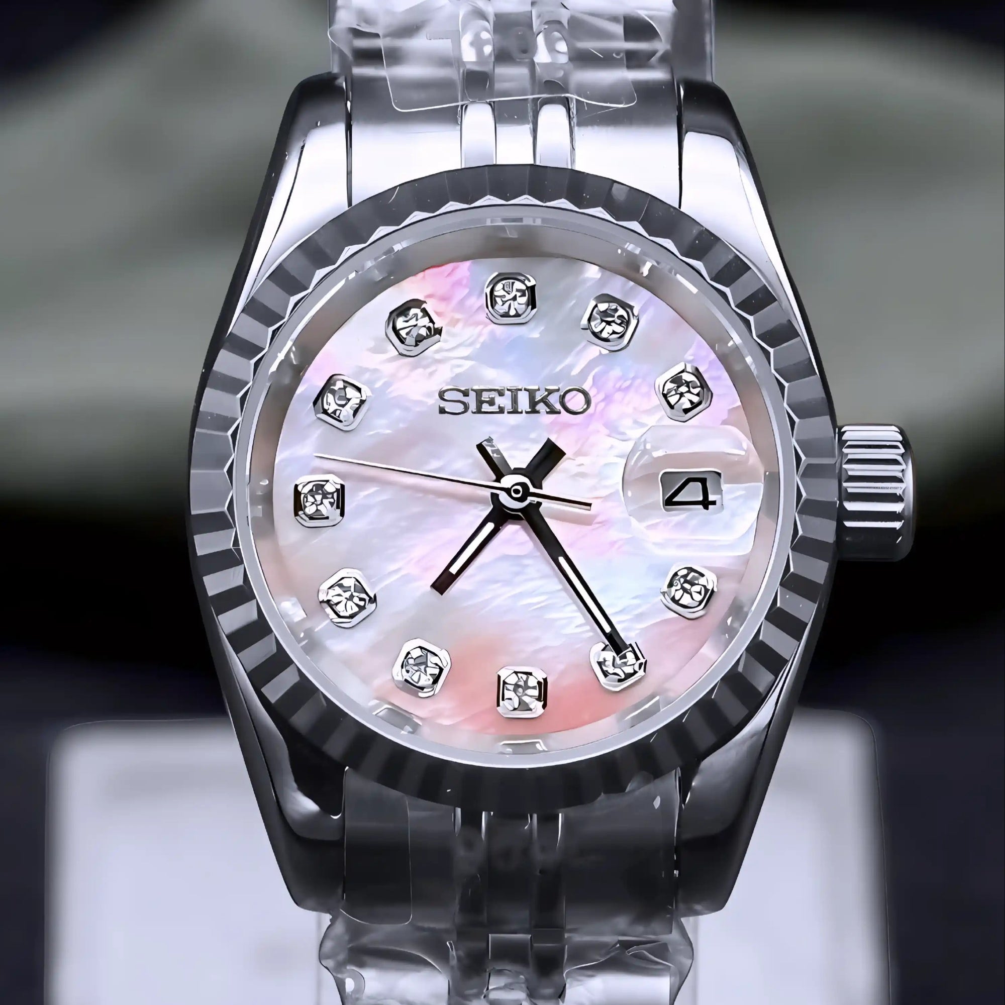 Mop Dial with Silver Band Ladies Watch