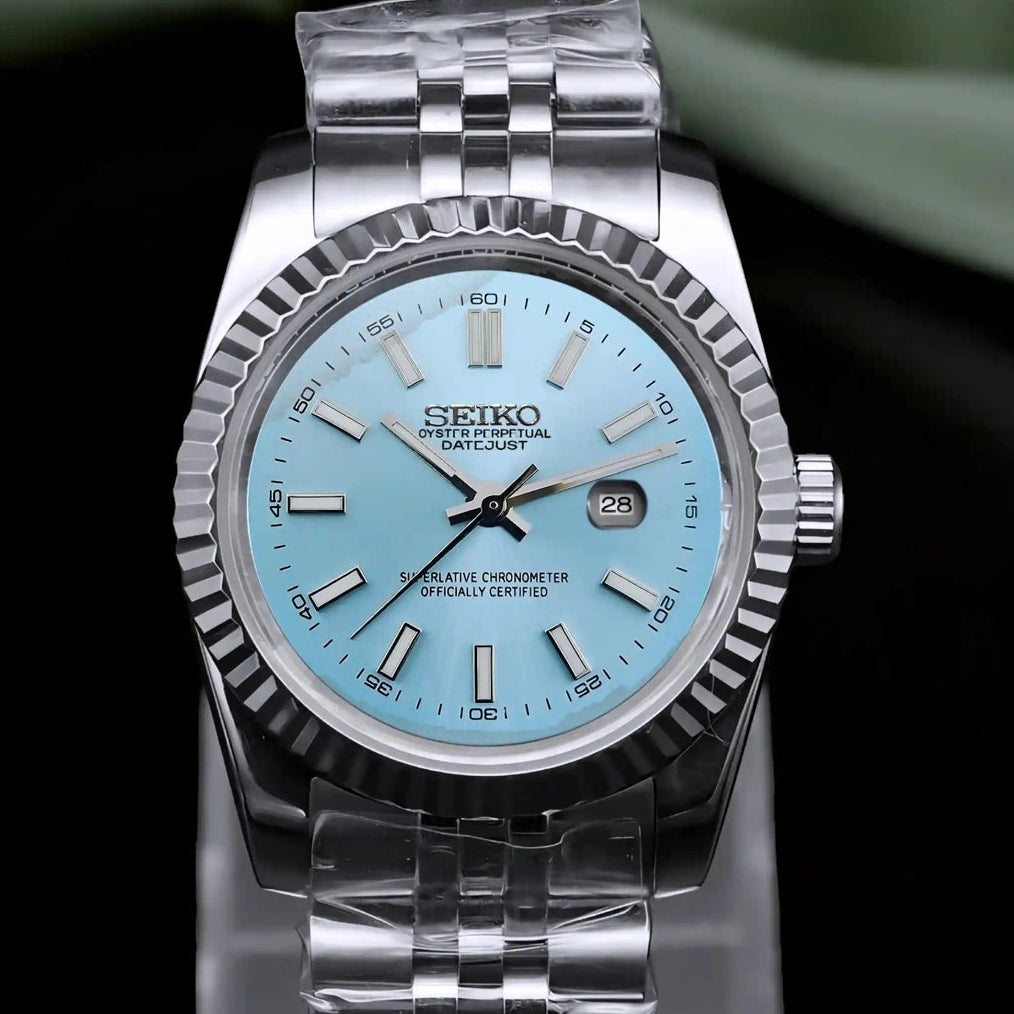 31mm Ladies Ice blue dial Watch with Silver Band