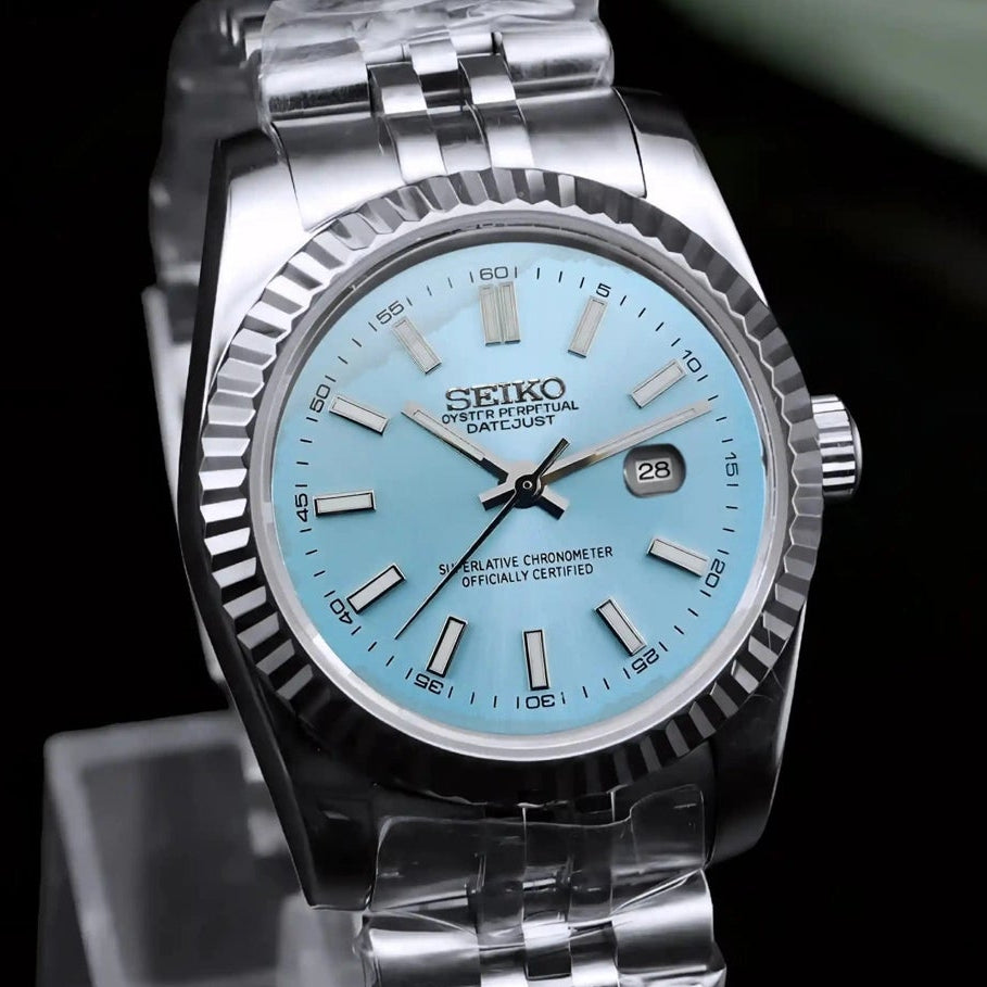 31mm Ladies Ice blue dial Watch with Silver Band