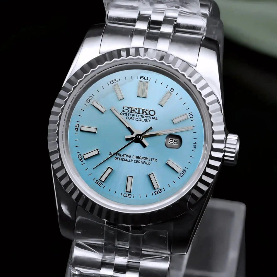 31mm Ladies Ice blue dial Watch with Silver Band
