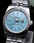 31mm Ladies Ice blue dial Watch with Silver Band
