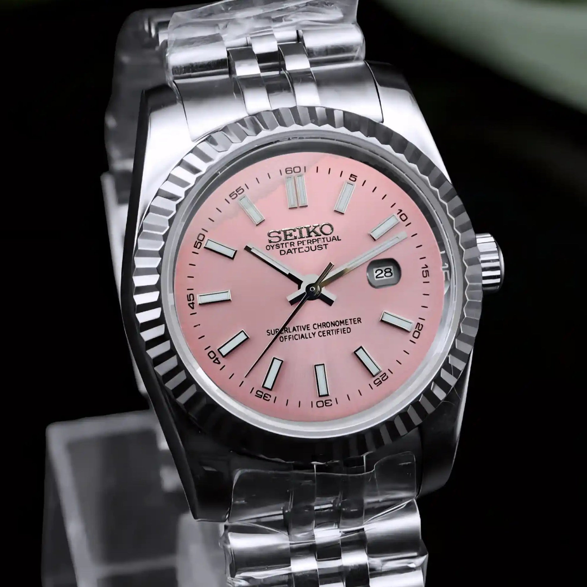 31mm Pink dial with Silver Band