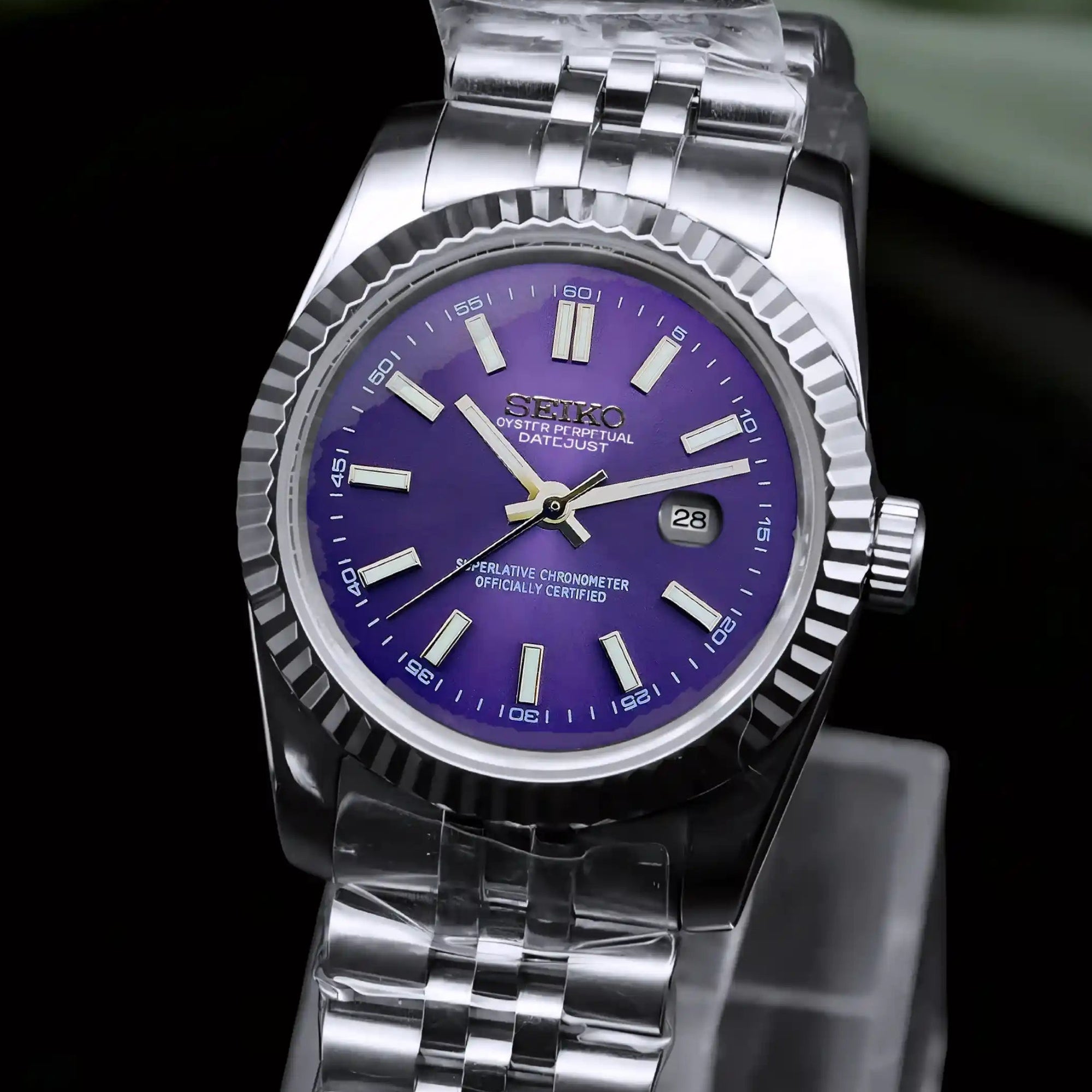 31mm purple dial with Silver Band
