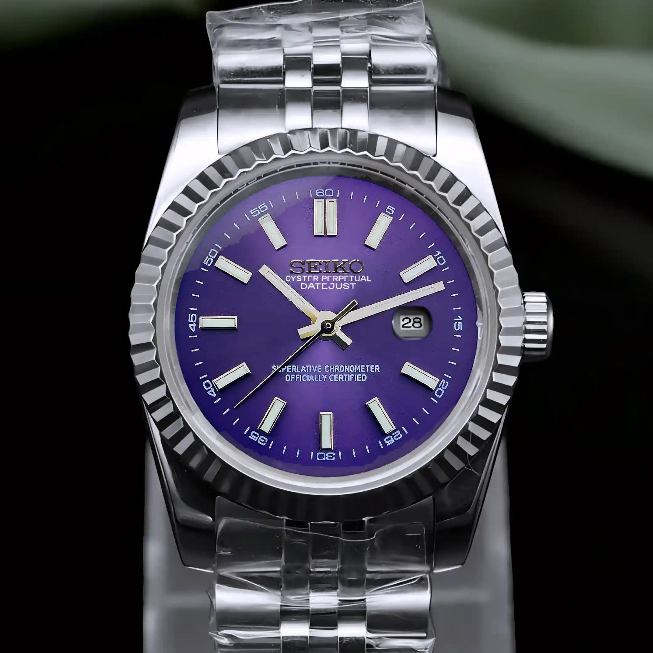 Custom Ladies Purple DJ Automatic Watch | 31mm | NH05 Movement