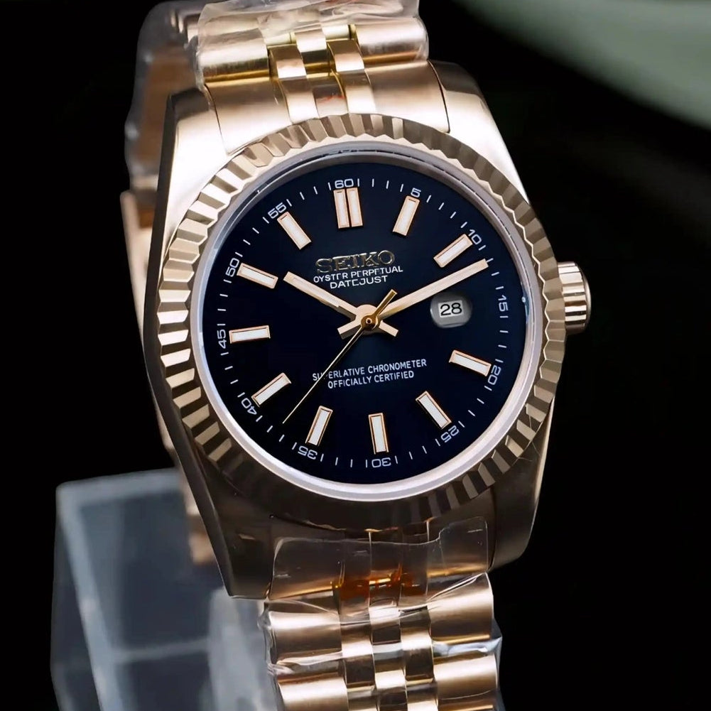 31mm Black dial with Rose Gold Band