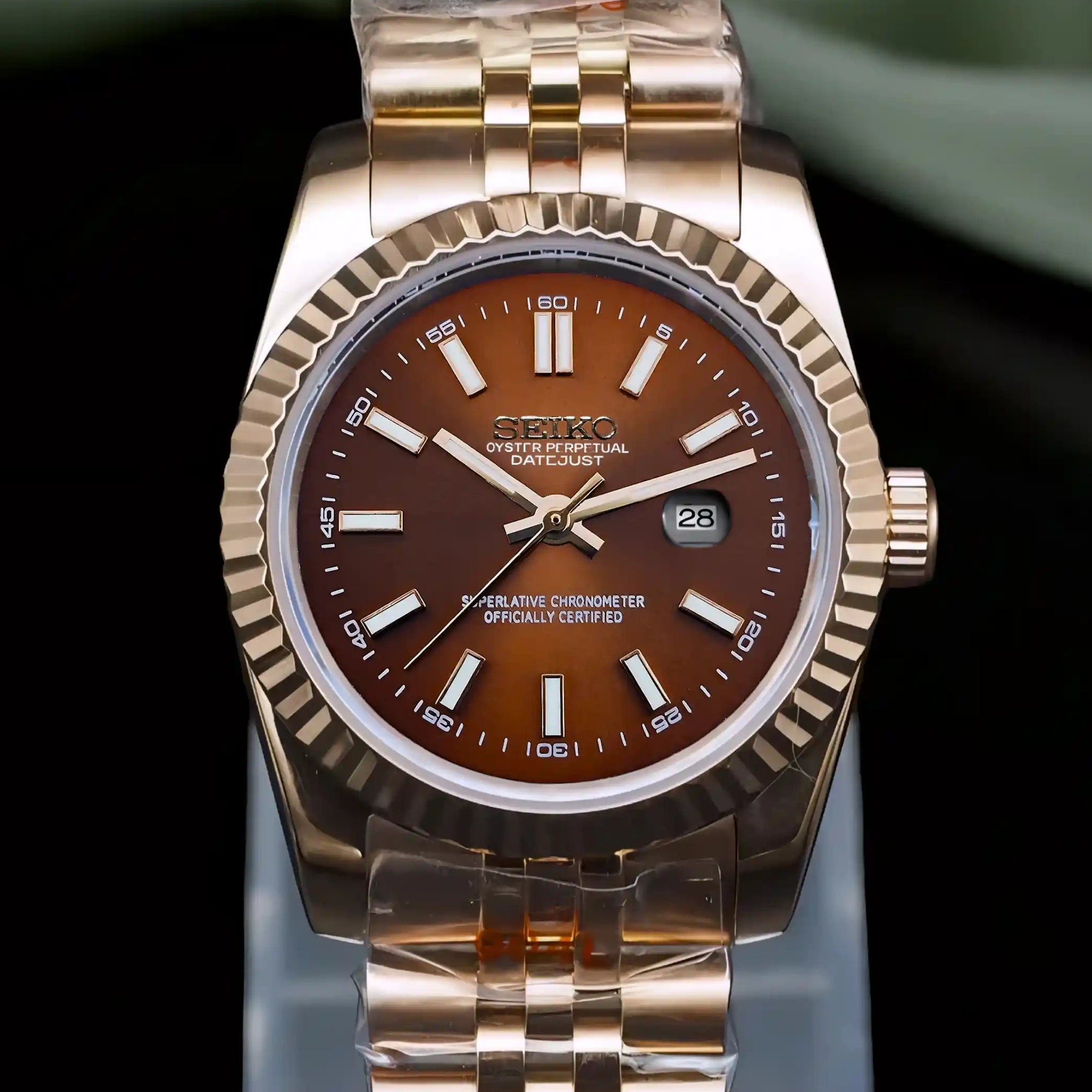 31mm Brown Dial with Rose gold Band