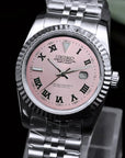 Wimbledon Pink Dial with Silver Band