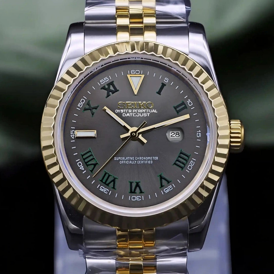 Two Tone Gold Silver Dial with Silver Band