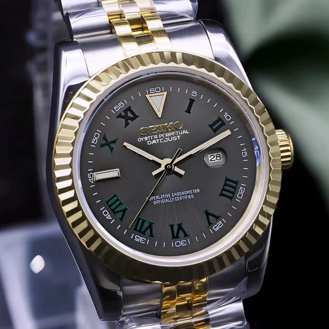 Two Tone Gold Silver Dial with Silver Band