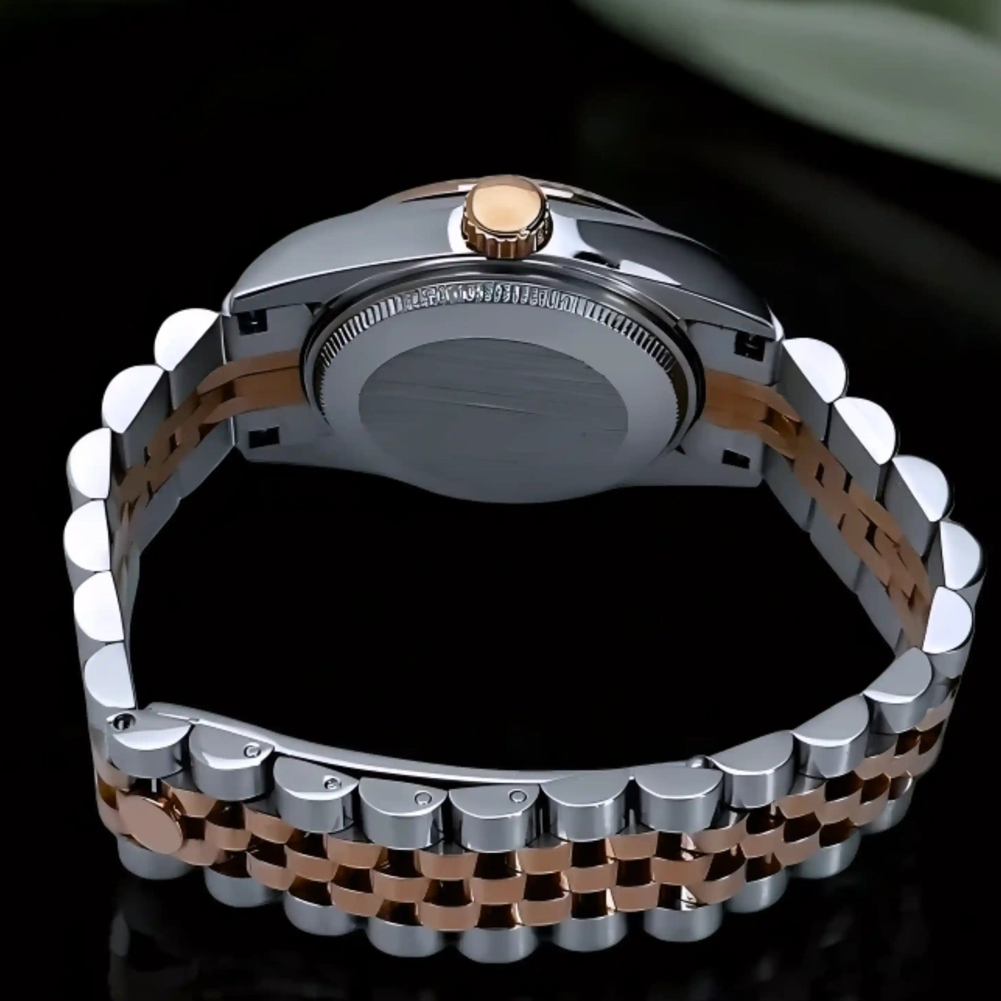 Two Tone Rose Gold White dial with Silver Band