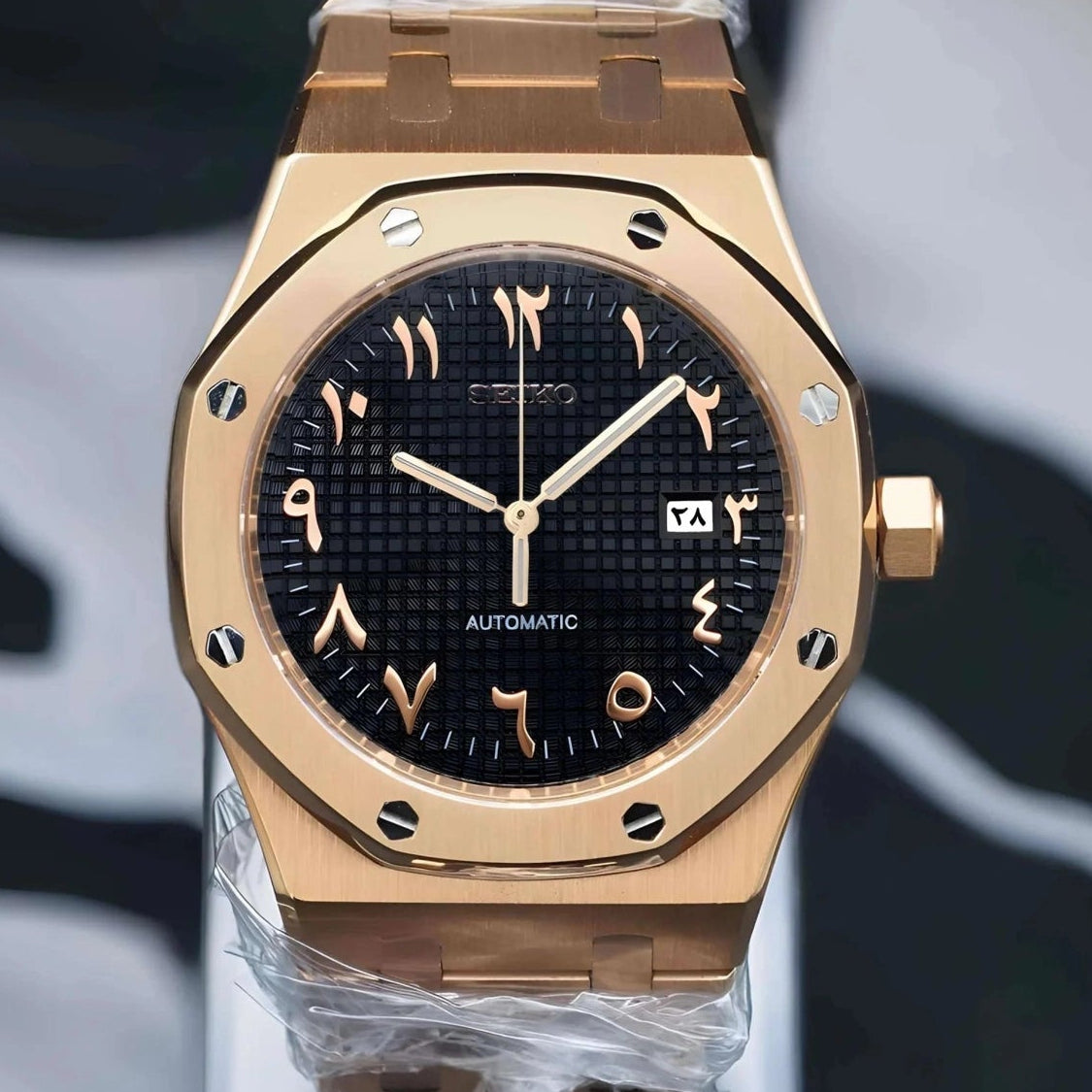 Black Dial with Rose Gold Band