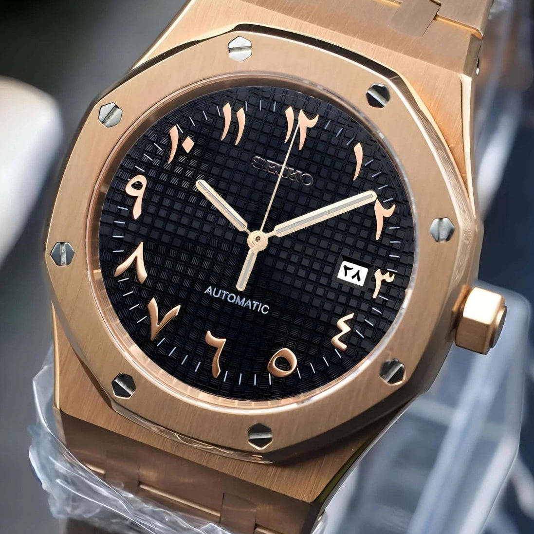 Black Dial with Rose Gold Band