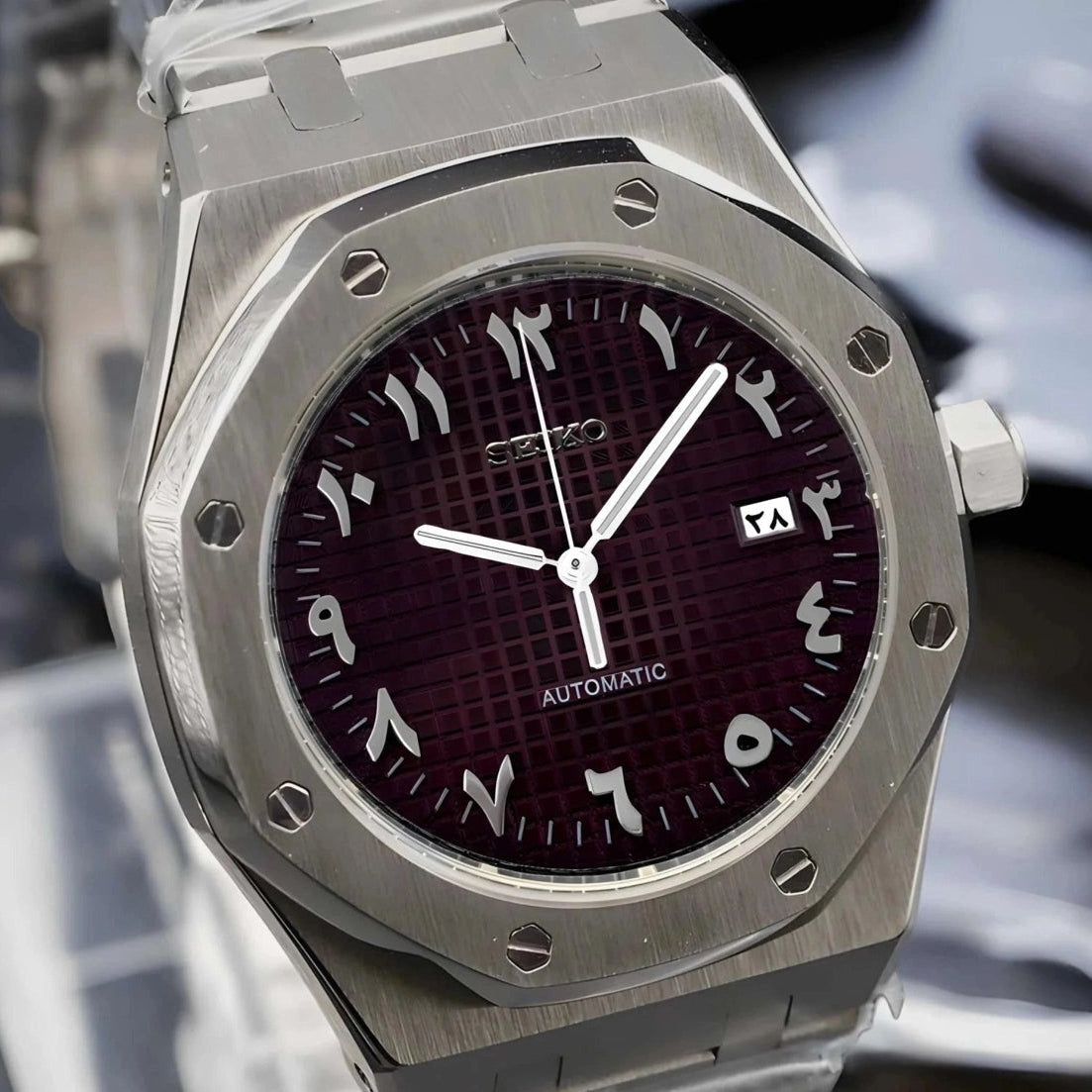 Brown Arabic Dial with SIlver Band