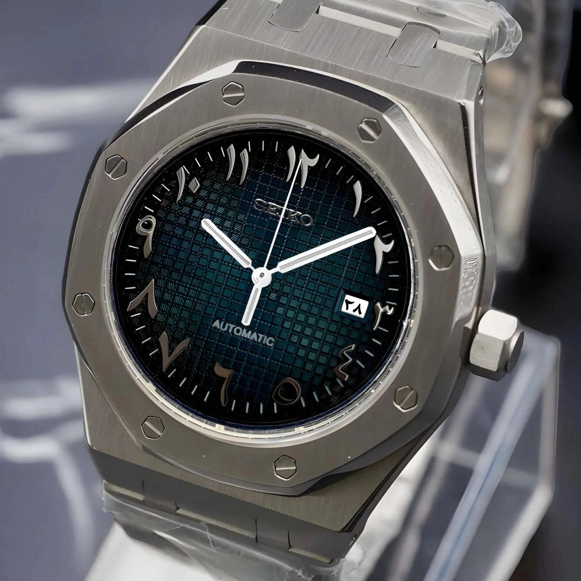 Dark Blue Dial with Silver Band