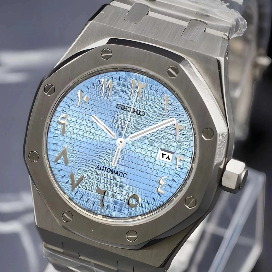 Ice Blue dial with SIlver band