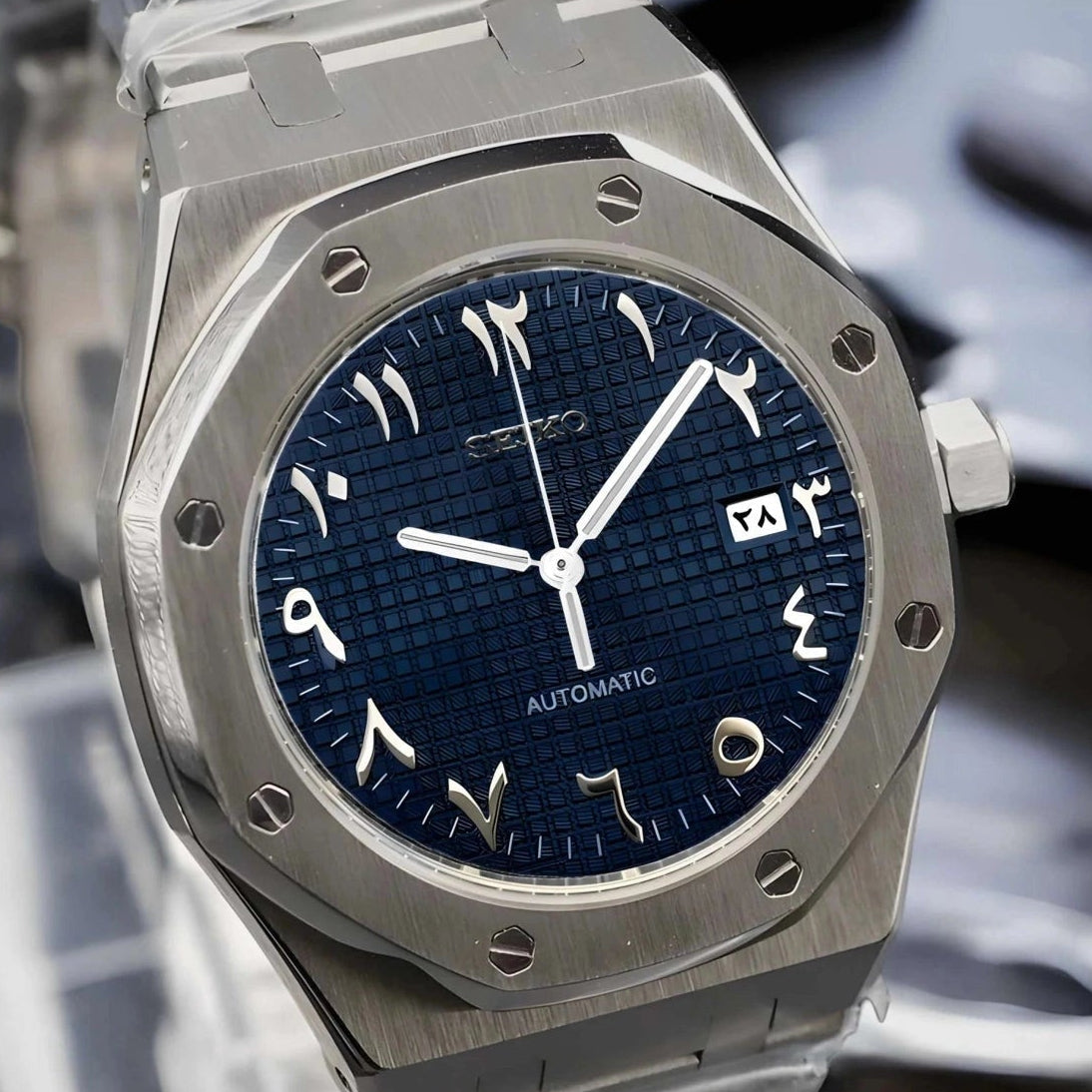 Seikoak Luxury Dark Blue Arabic | Custom Watch Mod | 42mm NH35 ...