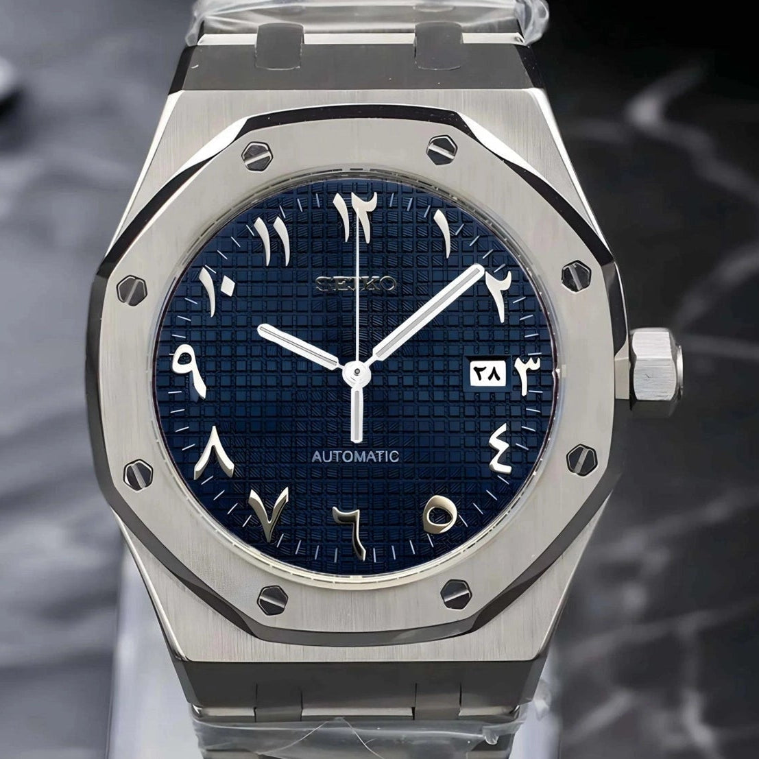 Navy Blue Dial with Silver Band