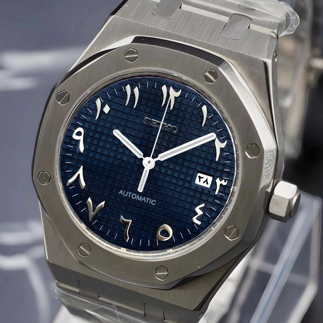 Navy Blue Dial with Silver Band