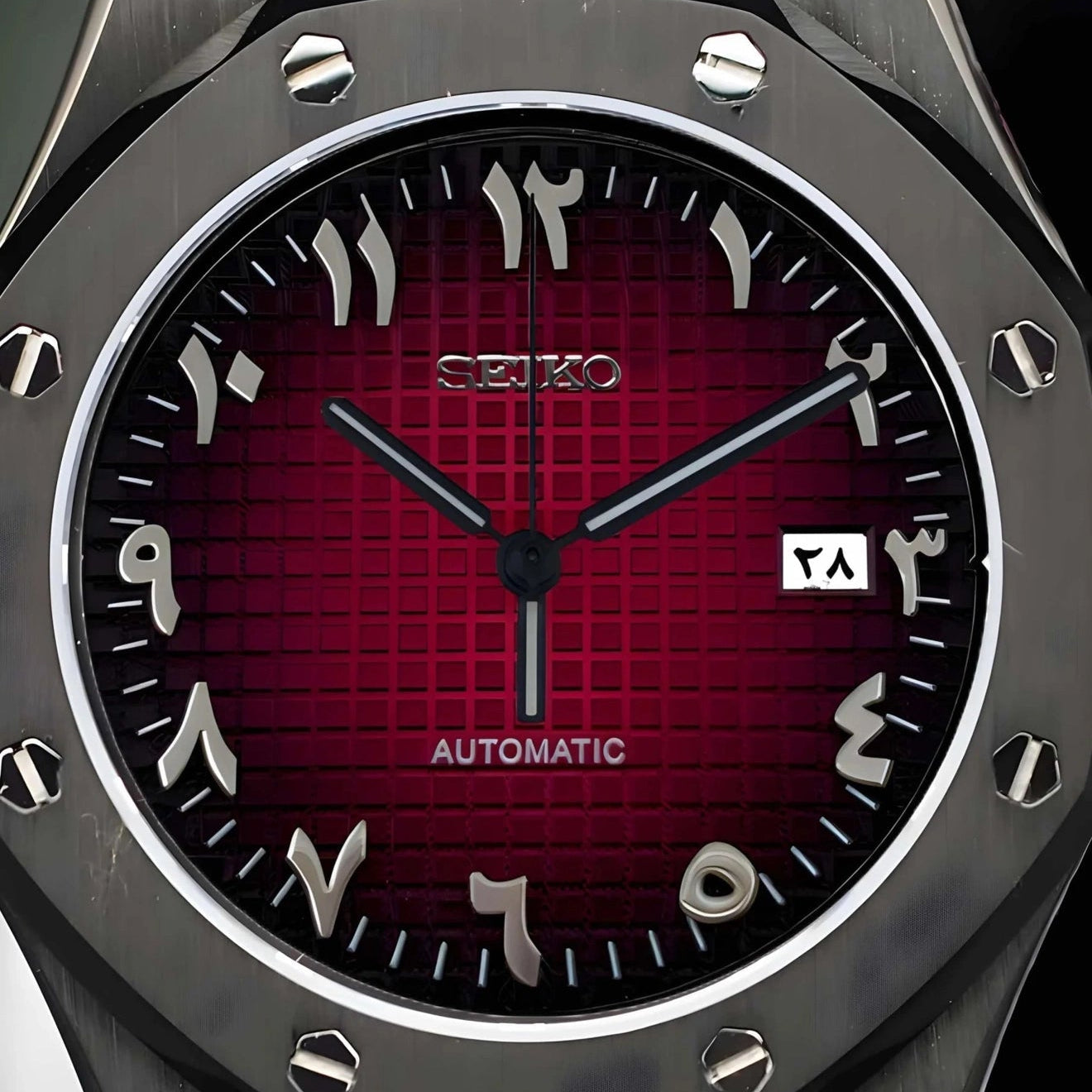Red Arabic Dial with Black DIal