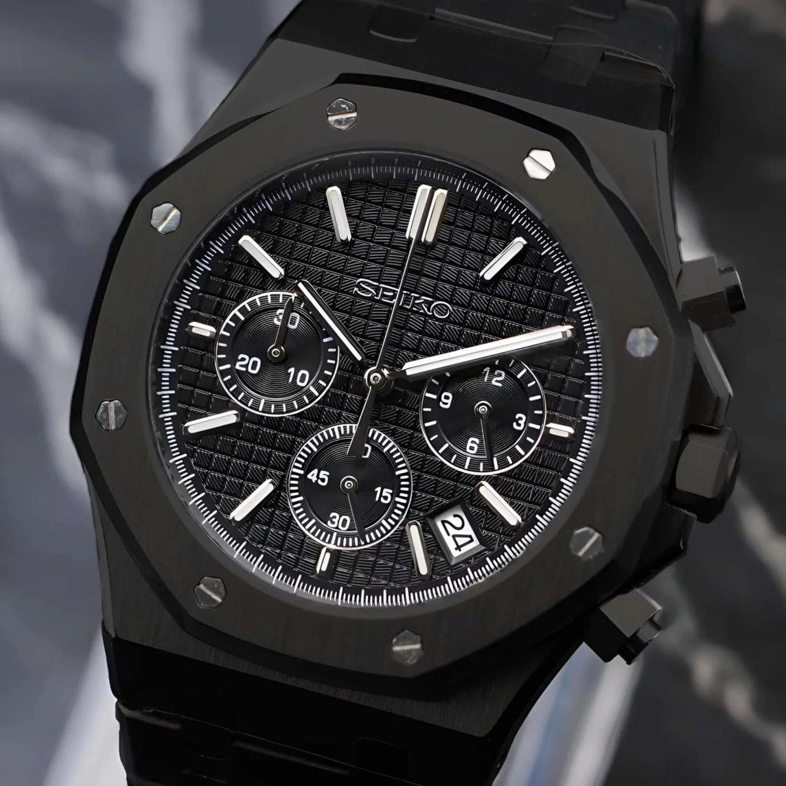 Black dial with black band