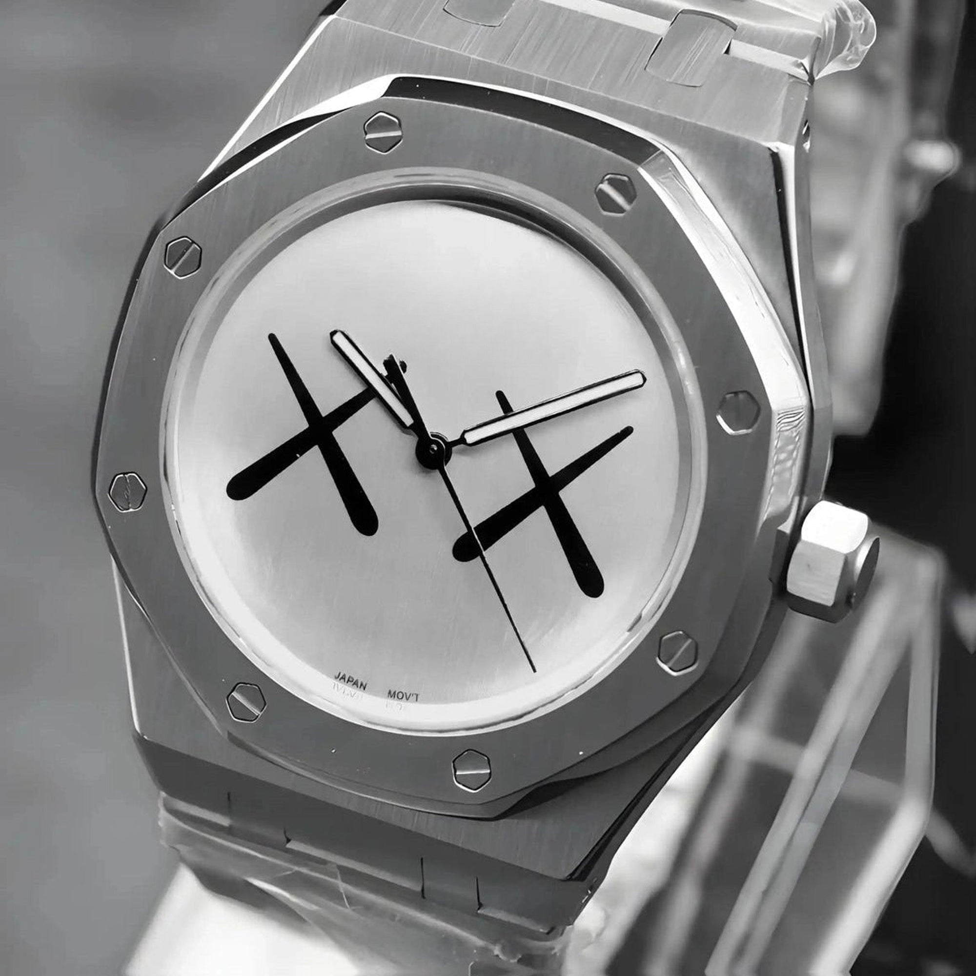 Kaws Style dial with SIlver Band