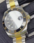 Seiko Black and Gold Submariner Mod | Two Tone | Sapphire Crystal | Steelsport Watch Mod | Ceramic Bezel | Custom | Yellow Gold Sub | Bluesy