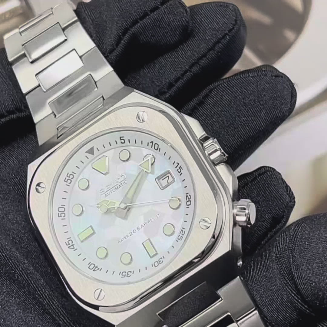 Custom Modern Square Watch | Luxury NH35 Automatic | Seiko Mod