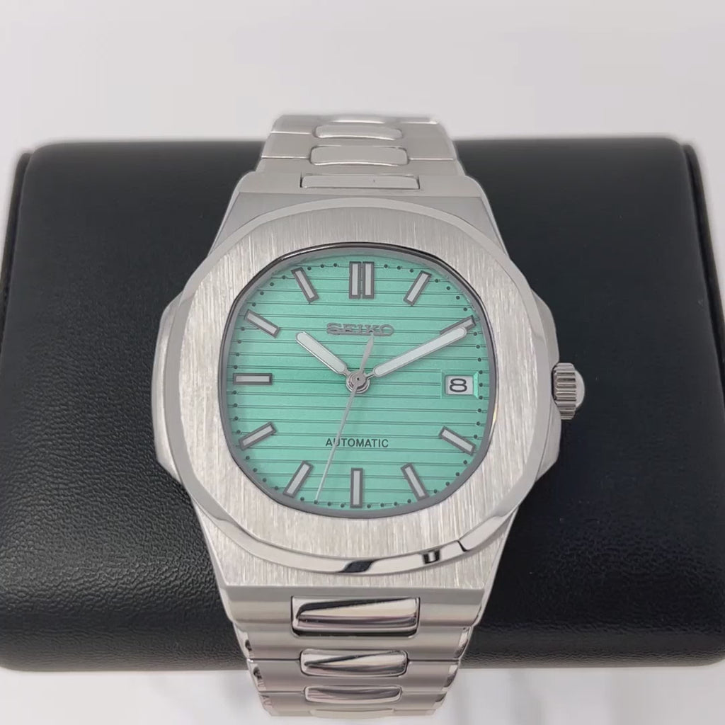 Seikonaut Rare Aqua Light Blue | Stainless Steel Silver | Embossed Dial | Automatic NH35 Movement