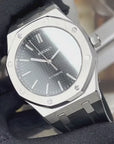 Seikoak - Modern Stainless Steel with Rugged Rubber Strap - Luxury Dress and Sport Watch | Black Waffle Dial | Seiko Mod | Custom