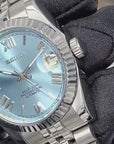 Seiko Rare Ice Blue Datejust 36mm 39mm | Fluted Bezel | Jubilee | NH35 | Seiko Watch Mod | Buckley Dial | DJ36 | Roman Numeral | Platinum